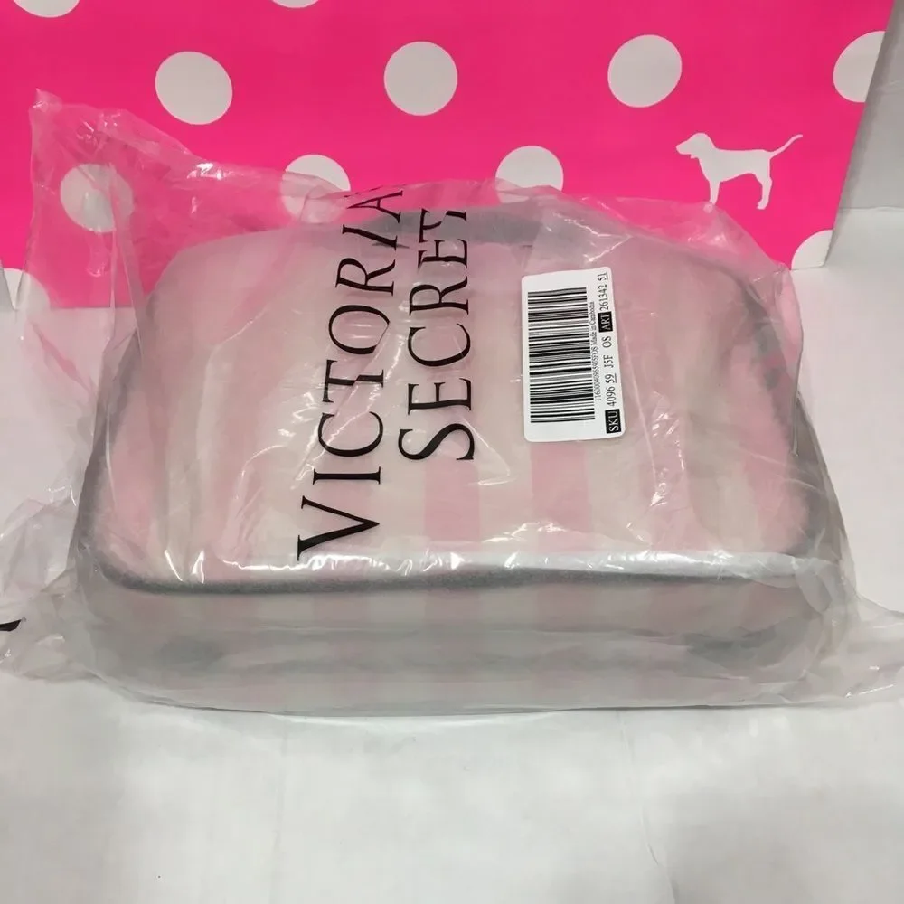 NWT VICTORIA’S SECRET Signature Stripe Everything Travel Make Up Case GIFT‎ IDEA